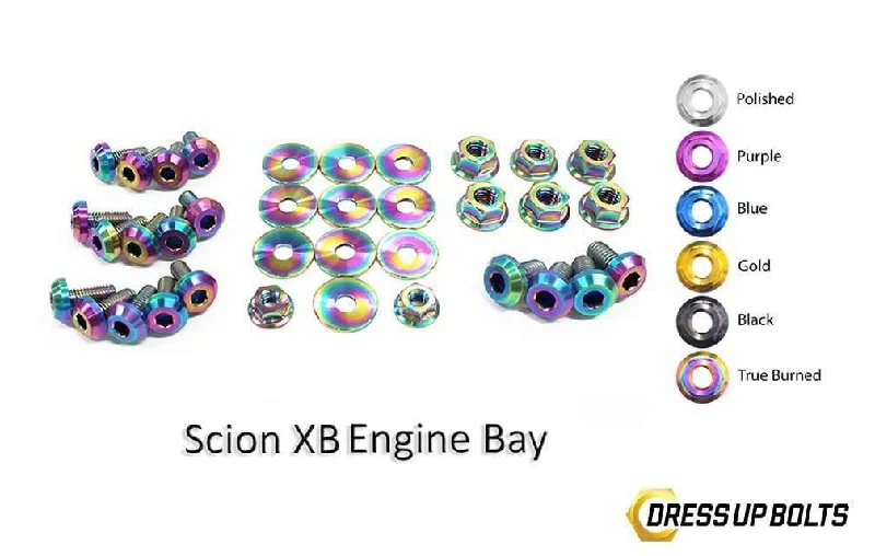 Scion XB (2003-2006) Titanium Dress Up Bolts Engine Bay Kit Tunics Wedding white