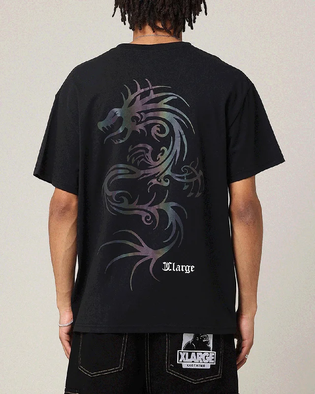 X-Large UV Dragon T-Shirt Solid Black-- Wool Fabric Cashmere Fabric Tweed Fabric