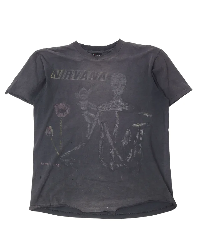 Nirvana Incesticide T-Shirt-- Ribbed Striped Patterned