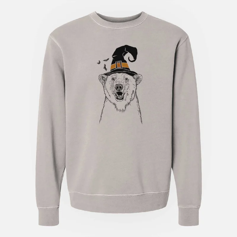 Witch Oslo the Polar Bear - Unisex Pigment Dyed Crew Sweatshirt Hoodie Jacket Zipper Layering