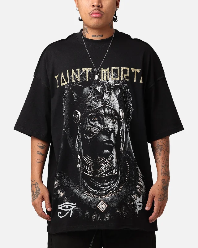 Saint Morta Shadow King T-Shirt Black-- Knit Fabric Woven Fabric Fleece Fabric