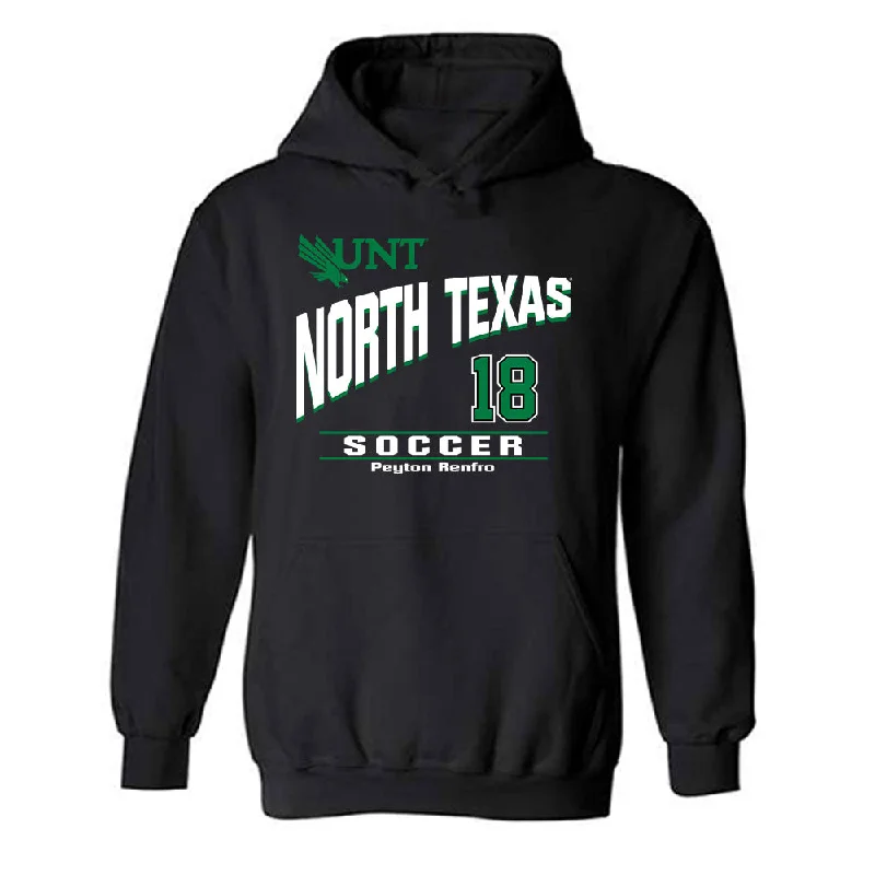 North Texas - NCAA Women's Soccer : Peyton Renfro - Classic Fashion Shersey Hooded Sweatshirt Hoodie with High Neck Warm Protective