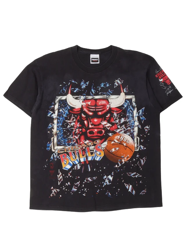 NBA Chicago Bulls Shattered Backboard T-Shirt-- Elasticated Padded Insulated