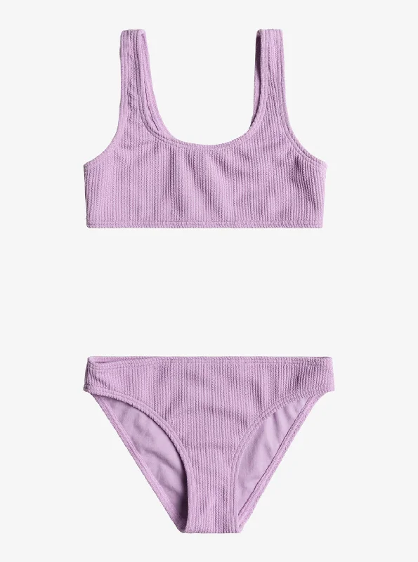 Girls 7-16 Aruba Bralette Bikini Set - Crocus Petal Tie-back bikini top, Adjustable, Sexy, Trendy