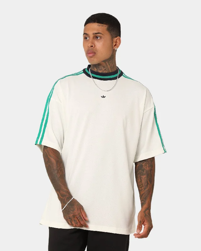 Adidas High Premium T-Shirt Off White/Court Green-- Print Jacquard Patchwork