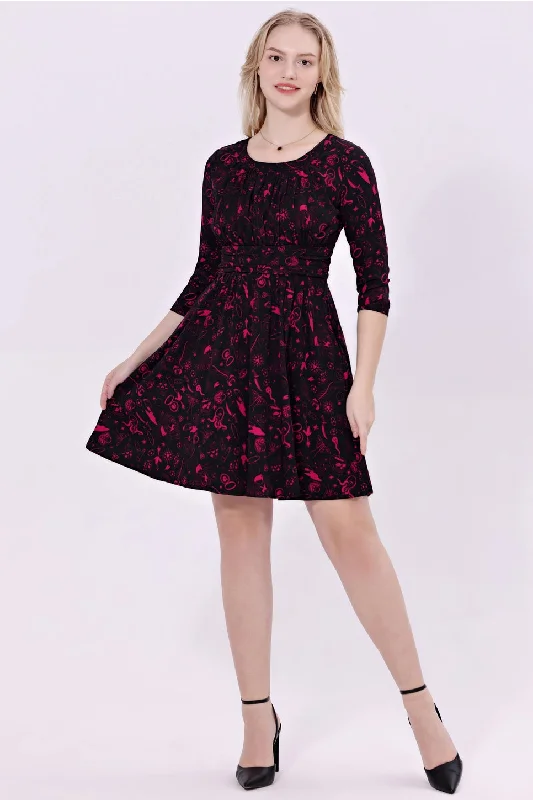 Hope Fit & Flare Dress in Love Gamble Print by Miss Lulo Tunics Stylish elegant