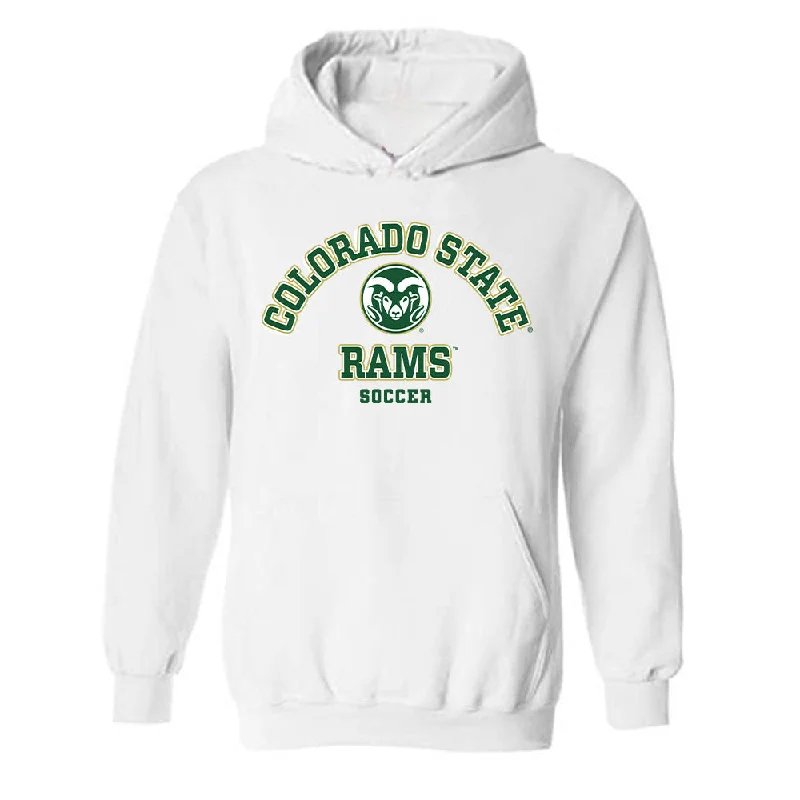 Colorado State - NCAA Women's Soccer : Madi Audet - Hooded Sweatshirt Hoodie with Batwing Sleeves Loose Dramatic