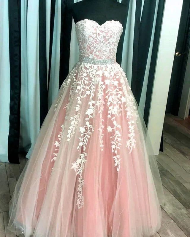 Ivory And Blush Ball Gown Sweetheart Dresses Tunics Versatile all-occasion