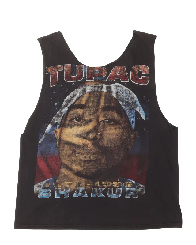 Tupac Chopped T-Shirt-- Embroidered Appliqued Beaded