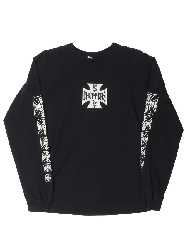 West Coast Choppers Signed Long Sleeve T-Shirt-- Notch Collar Peter Pan Collar Cowl Neck