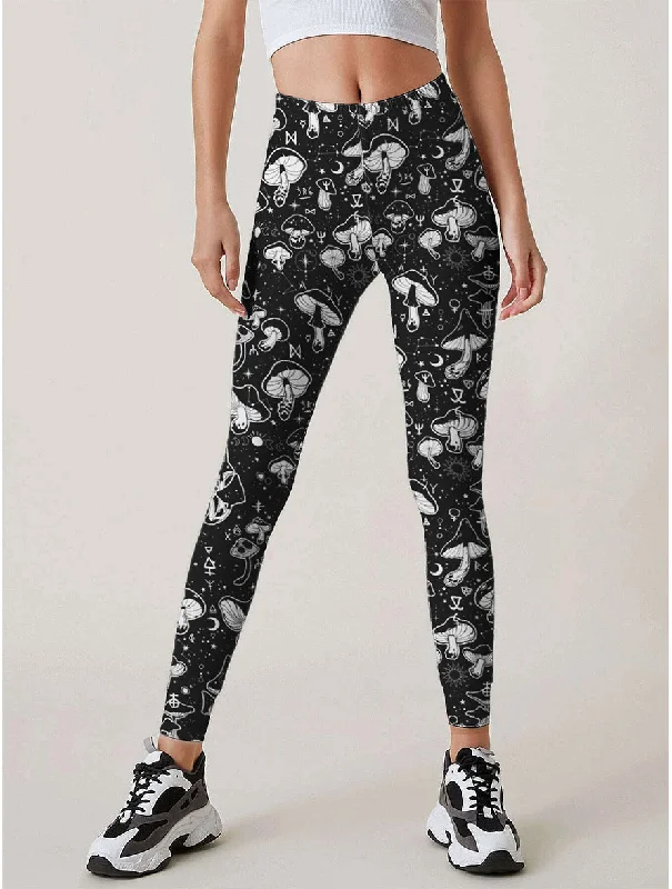 Cosmo Mushroom Leggings Fashionable Moisture-Wicking Leggings