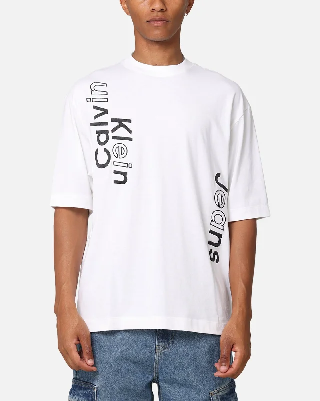 Calvin Klein Blocking Graphic T-Shirt Bright White-- Hooded Caped Shawl Collar