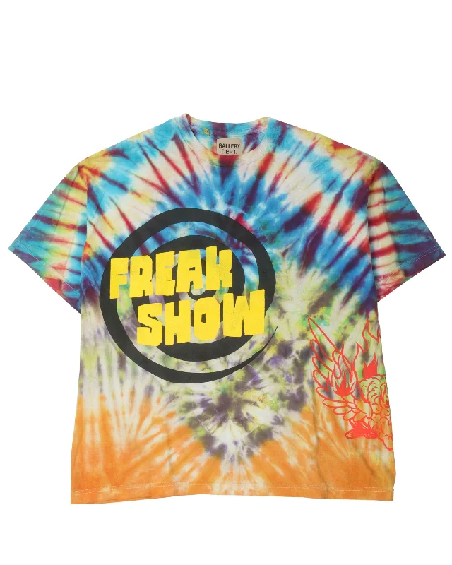 Freak Show Tie Dye T-Shirt-- Asymmetrical Pockets Print