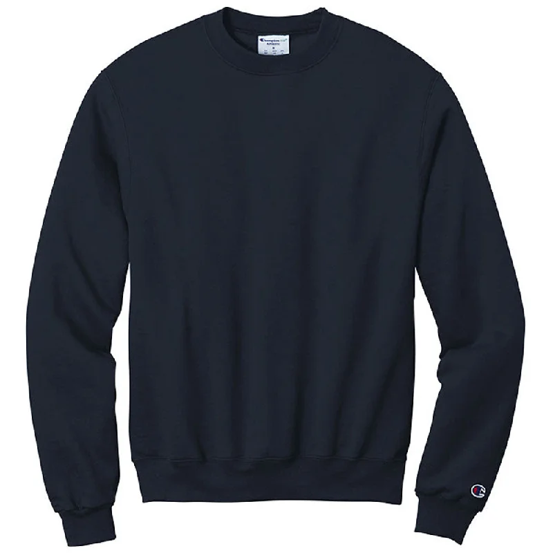 Champion Unisex Navy Eco Fleece Crewneck Sweatshirt Hoodie with Lace Feminine Delicate