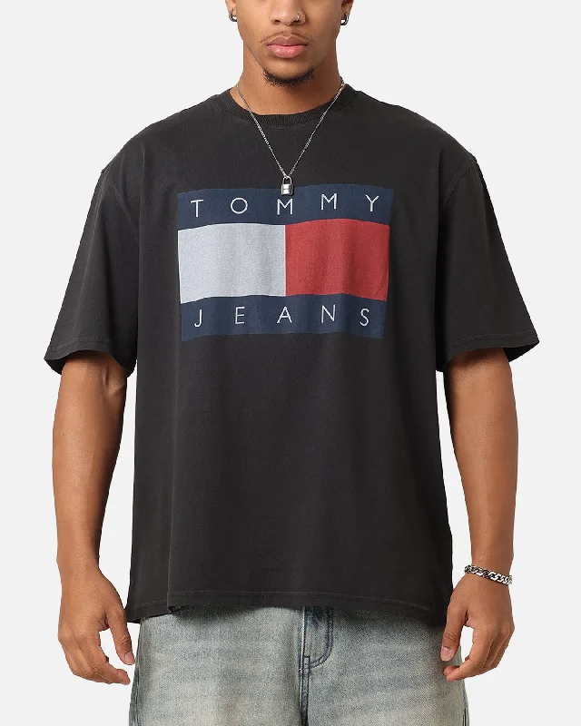 Tommy Jeans TJM Oversized Big Flag T-Shirt Black-- Jersey Fabric Tulle Fabric Batik Fabric