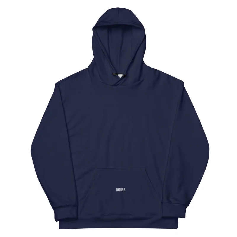 Premium Hoodie- Navy Hoodie with Side Slits Relaxed Casual