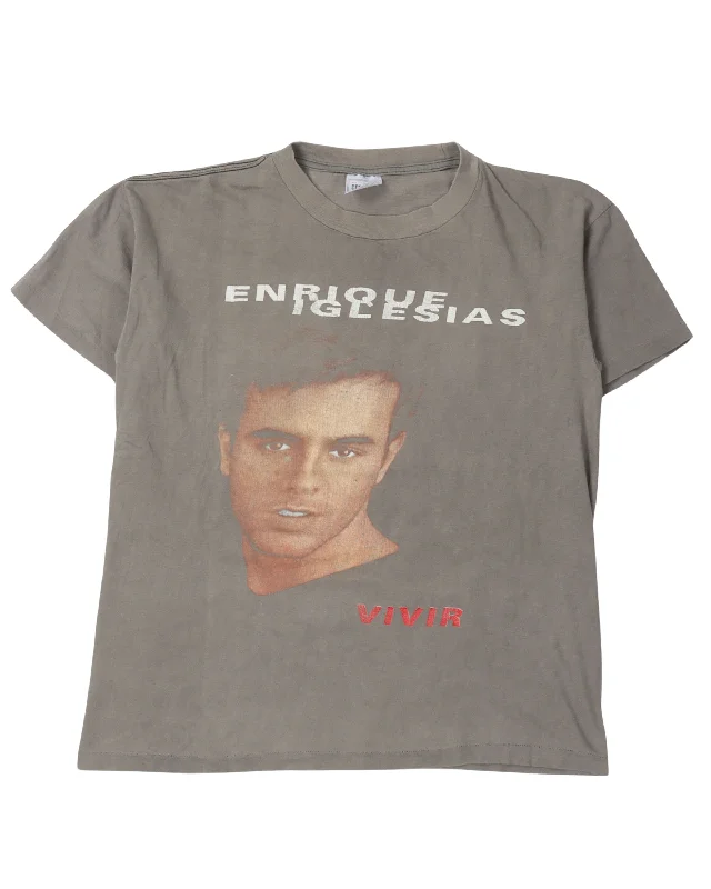 Enrique Iglesias Live T-Shirt-- Solid Color Striped Floral