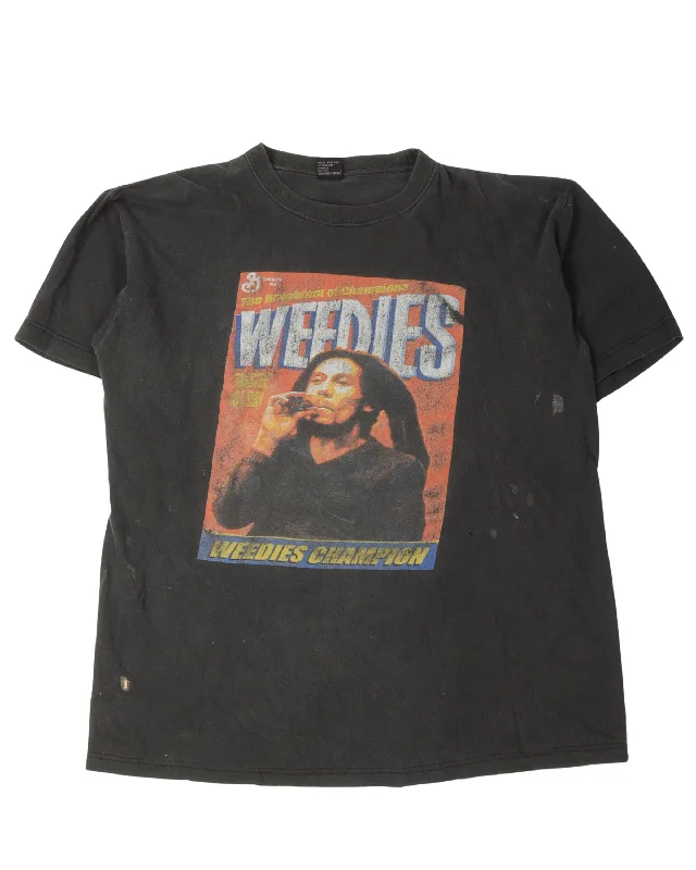 Bob Marley Weedies Parody T-Shirt-- Front Pockets Side Pockets Patch Pockets