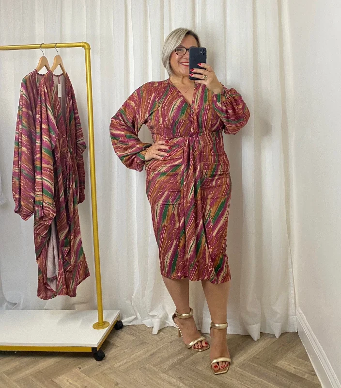 Gold Sparkle Abstract Print Dress / Top Tunics Cozy soft