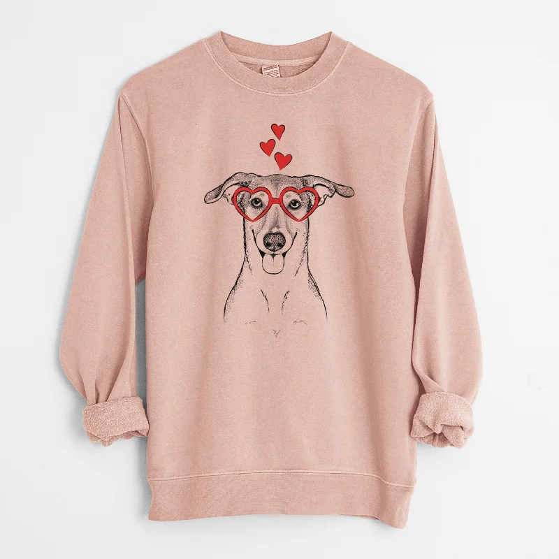 Valentine Phoebe the Corgi Mix - Unisex Pigment Dyed Crew Sweatshirt Hoodie with Turtle Neck Cozy Winter