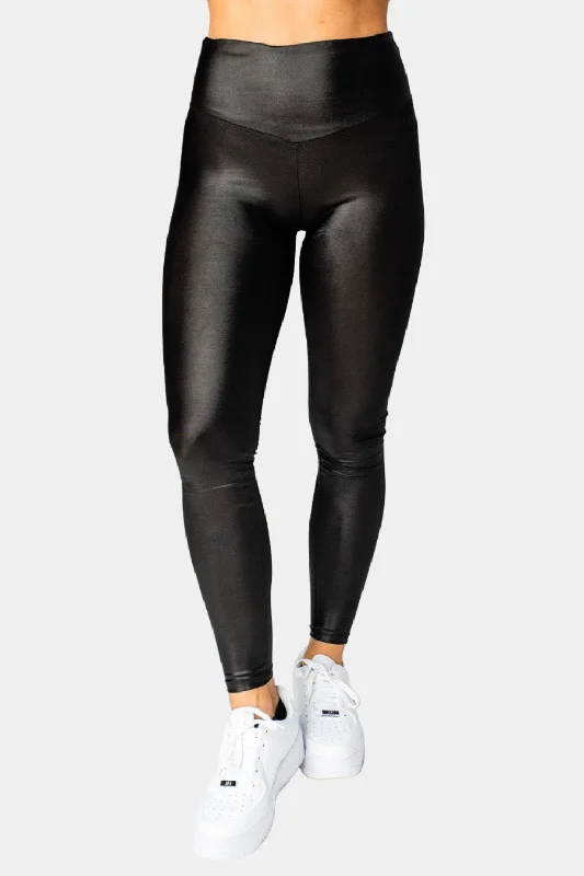 Jillian Lustrous High-Waisted Legging - Black Comfortable Cold Weather Leggings
