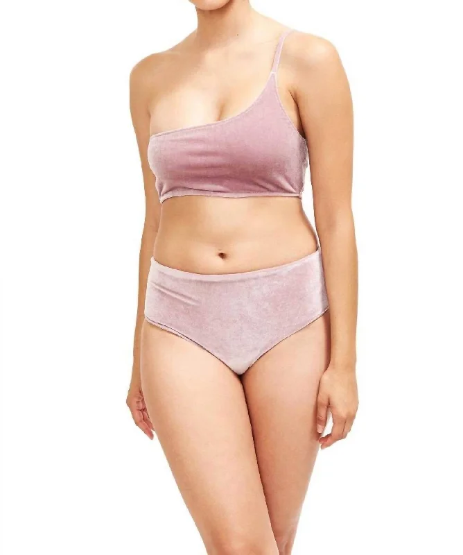 Serena Hipster Bikini Bottom In Blush Velvet Side tie bikini bottom, Adjustable, Sexy, Comfortable