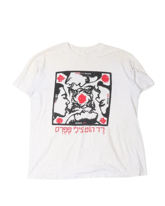 Red Hot Chili Peppers Hebrew Blood Sugar Sex Magik T-Shirt-- Wool Fabric Cashmere Fabric Tweed Fabric