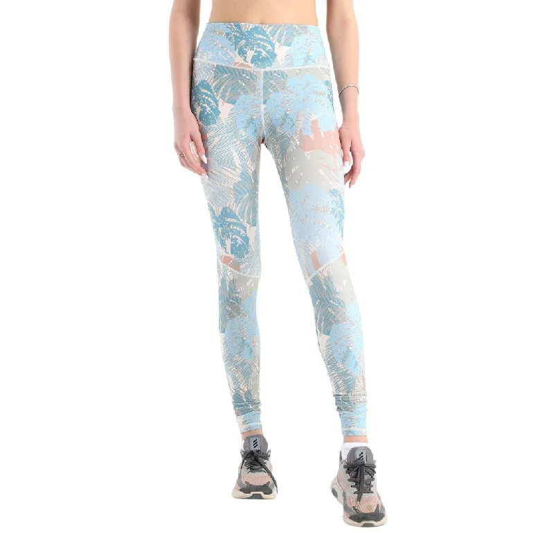 Colorful palm seamed printed leggings Elegant Satin Finish Leggings