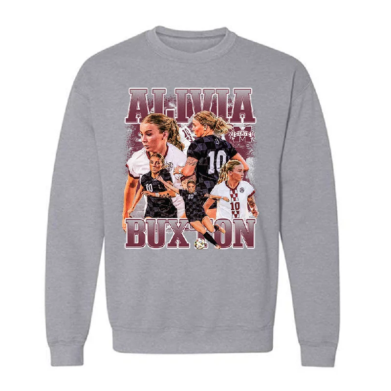 Mississippi State - NCAA Women's Soccer : Alivia Buxton - Player Collage Crewneck Sweatshirt Hoodie with Gradient Ombre Colorful