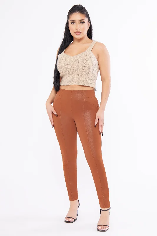 VEGAN NO.9 SEAMED LEGGING Fashionable Sports Compression Leggings