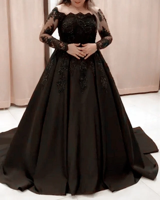 Lace Long Sleeves Prom Dresses Plus Size Formal Gown Tunics Office stylish
