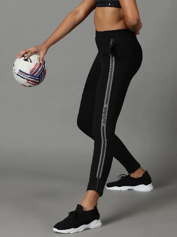 Women's Black Solid Track Pant-AF-1899-Black Elegant High-Waist Pants