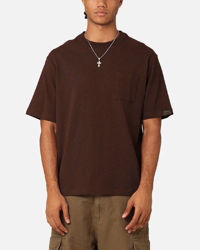 Champion Jersey Element T-Shirt Brown-- Fitted T-Shirt Seamless Stretchy