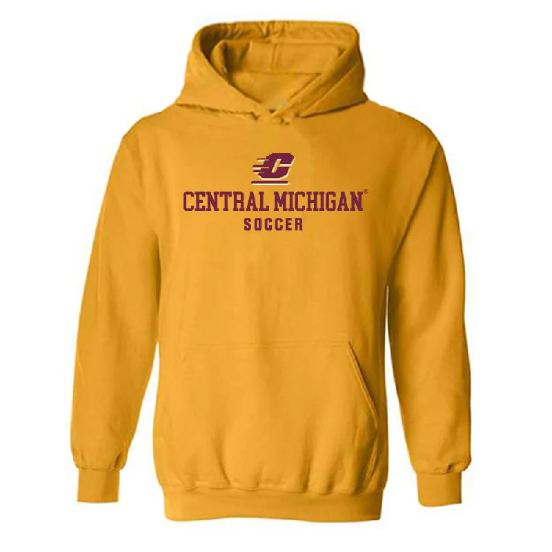 Central Michigan - NCAA Women's Soccer : Madison Bloom - Classic Shersey Hooded Sweatshirt Hoodie with Hem Embroidery Detailed Premium