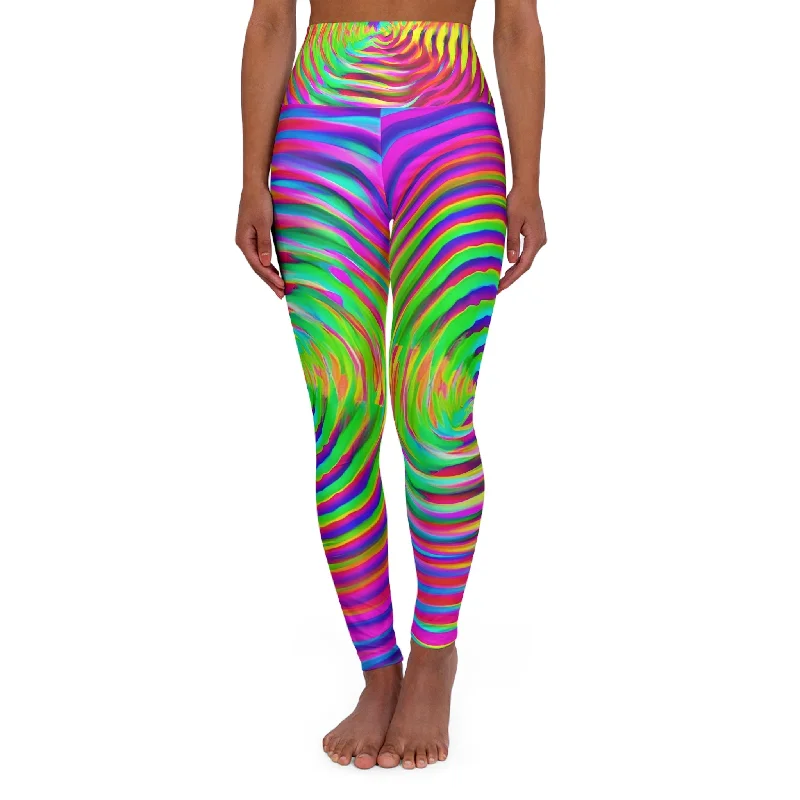 Neon Fibonacci Festival Leggings Fashionable Plus-Size Activewear