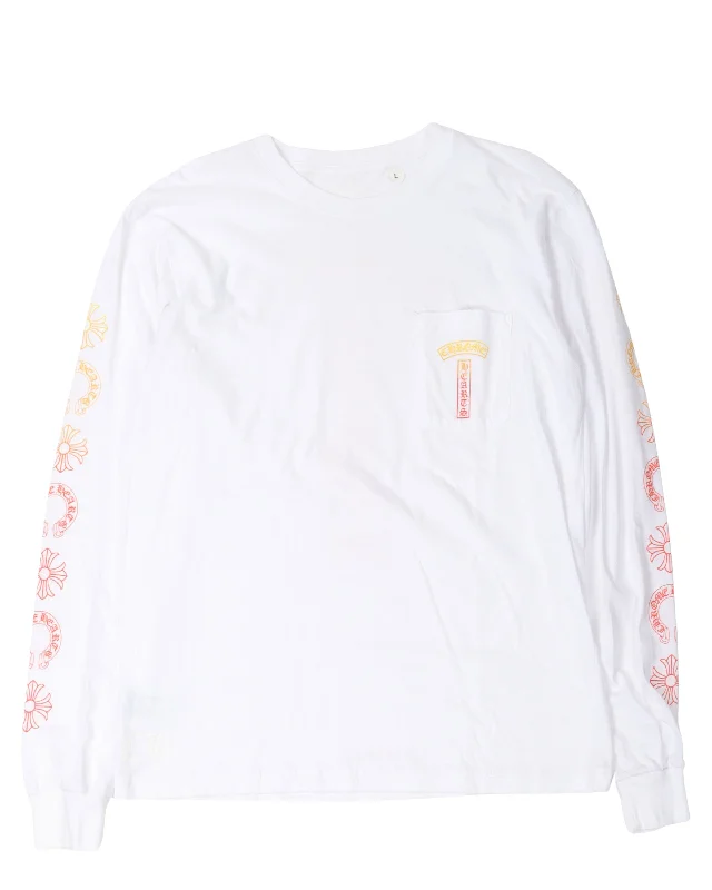 Gradient T-Logo Long Sleeve T-Shirt-- Anti-Pilling Machine Wash Handmade