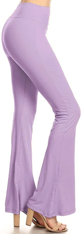 Leggings Depot Women's Flared Casual, Work, Lounge Palazzo Pants-Wide Leg Stylish Side-Stripe Leggings