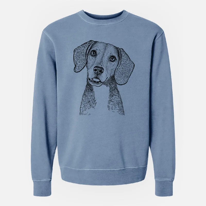 Bare Piggy the Beagle Mix - Unisex Pigment Dyed Crew Sweatshirt Hoodie with Set-In Sleeves Structured Classic