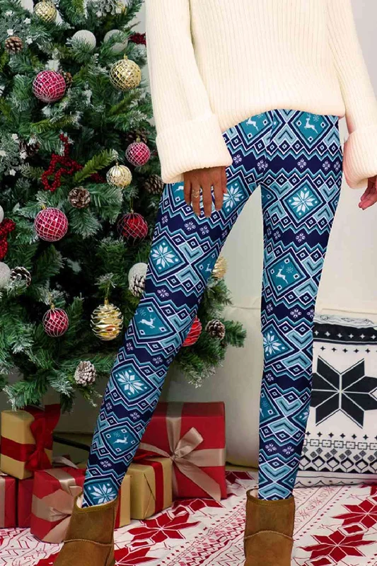 Women's Winter Geometric Leggings Comfortable Full-Body Compression Leggings