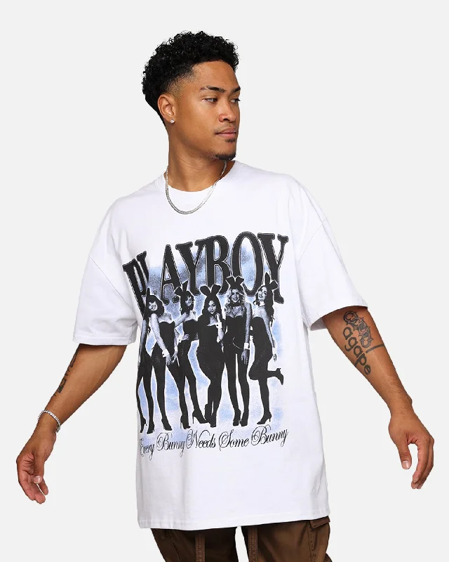 Playboy By Culture Kings Every Bunny T-Shirt White-- Asymmetrical Pockets Print