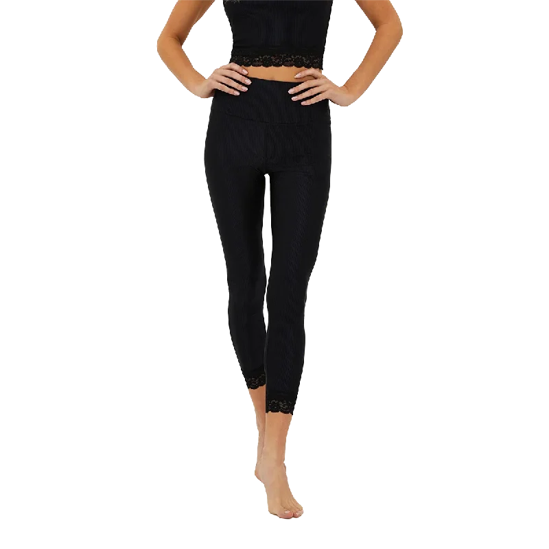 Beach Riot Taylor 7/8 Lace Legging Trendy Leather-Look Workout Leggings