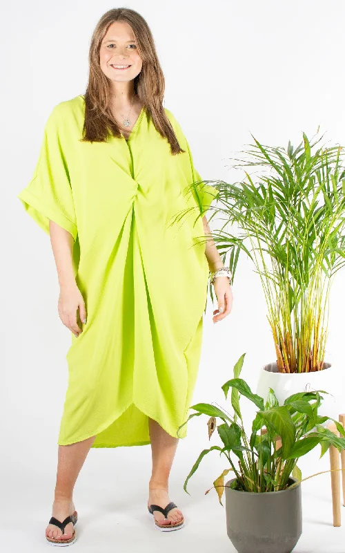 Whoopi V-neck Dress | Lime Tunics Polka dots