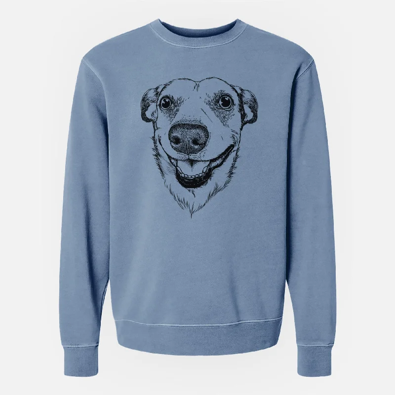 Bare Petrah the Staffy Mix - Unisex Pigment Dyed Crew Sweatshirt Hoodie with Lining Warm Insulated