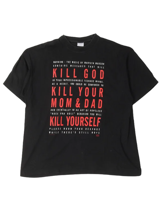 Marilyn Manson Kill God T-Shirt-- Real Fur Shearling Chenille