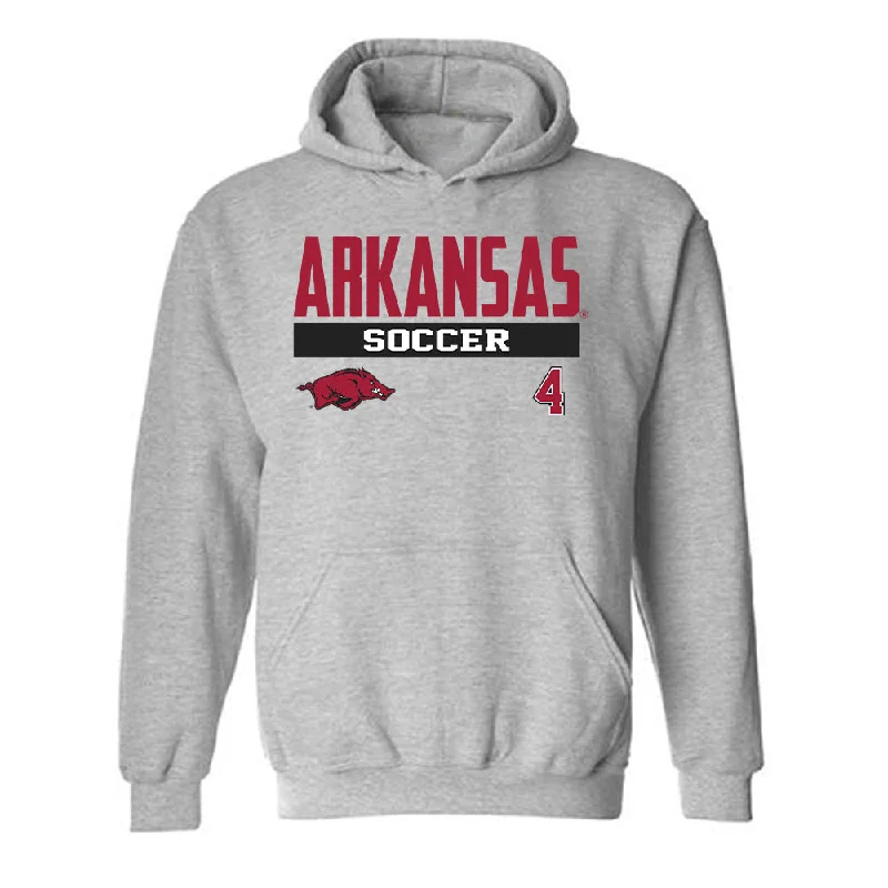 Arkansas - NCAA Women's Soccer : Jordan Hall - Classic Fashion Shersey Hooded Sweatshirt Hoodie with Drawcord Adjustable Secure