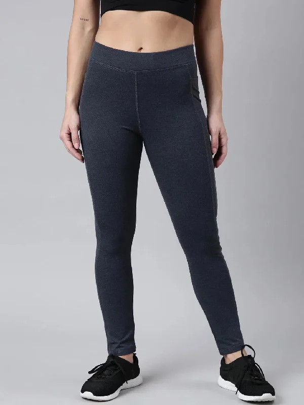 Women Solid Slim Fit Grey Track Pant-AF-1894-Grey Stylish Elastic Waist Pants