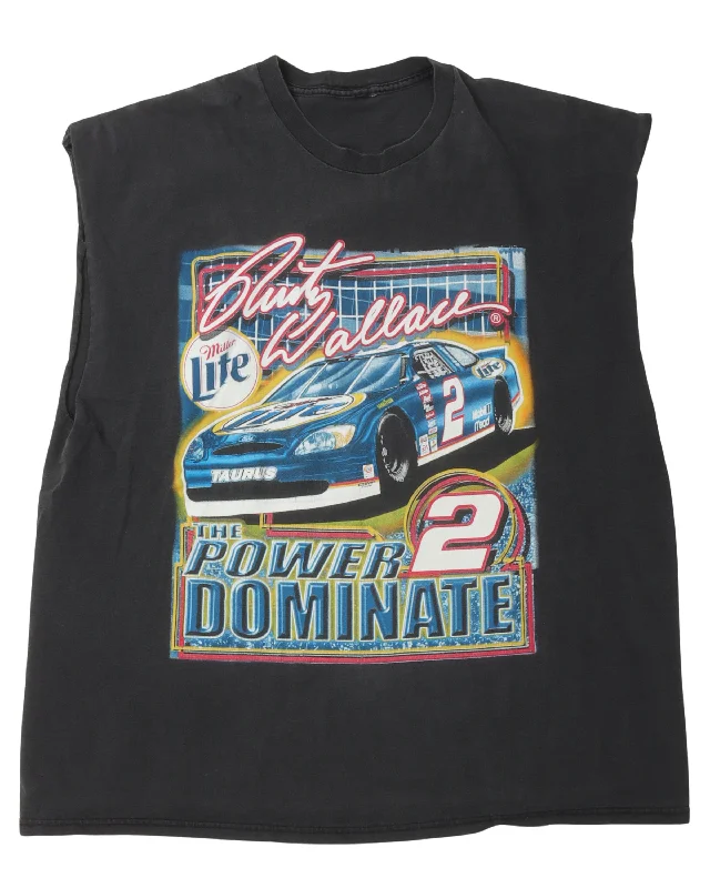 Nascar "Power 2 Dominate" Sleeveless T-Shirt-- Real Fur Shearling Chenille