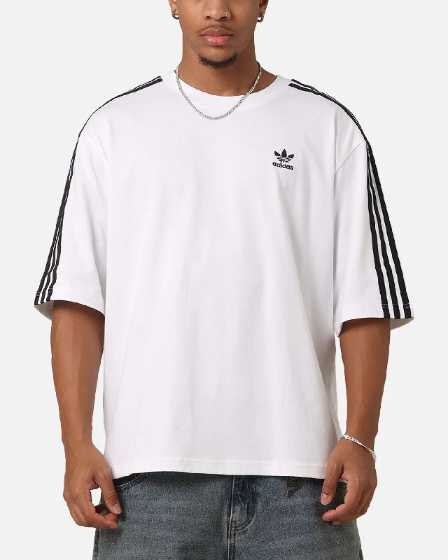 Adidas Oversized T-Shirt White-- Collared Crew Neck Turtle Neck