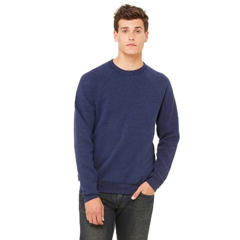 Bella + Canvas Unisex Navy Triblend Sponge Fleece Crew Neck Sweatshirt Hoodie with Drop Shoulder Relaxed Streetwear