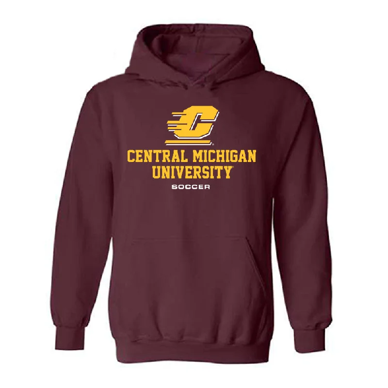 Central Michigan - NCAA Women's Soccer : Madison Bloom - Classic Shersey Hooded Sweatshirt Hoodie with Hem Raw Edge Edgy Unfinished